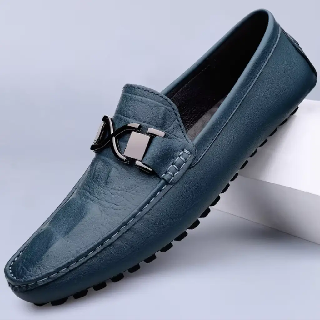 mocassim sapato masculino azul